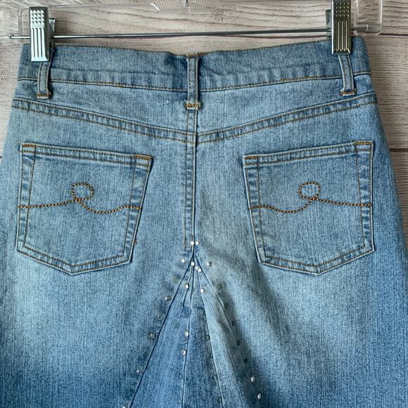 Route 66 Original Clothing Co Girls Denim Jean Skirt Studded Panel Back Size 8 - Picture 5 of 15